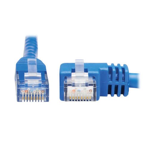 Eaton Tripp Lite Series Right-Angle Cat6 Gigabit Molded UTP Ethernet Kabel (RJ45 Right-Angle M zu RJ45 M), Blue, 15 ft.