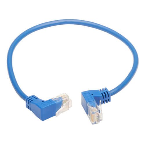 Eaton Tripp Lite Series Up/Down-Angle Cat6 Gigabit Molded Slim UTP Ethernet Kabel (RJ45 Up-Angle M zu RJ45 Down-Angle M)