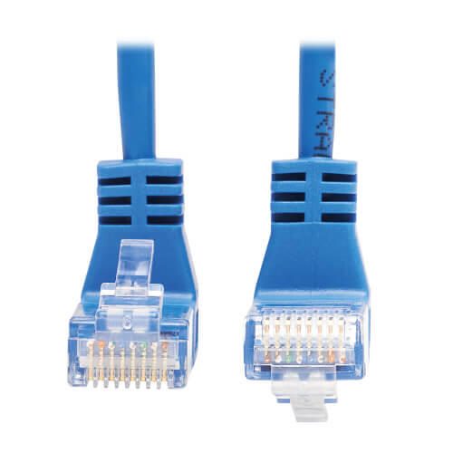 Eaton Tripp Lite Series Up/Down-Angle Cat6 Gigabit Molded Slim UTP Ethernet Kabel (RJ45 Up-Angle M zu RJ45 Down-Angle M)