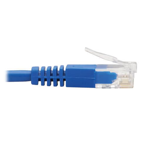 Eaton Tripp Lite Series Right-Angle Cat6 Gigabit Molded Slim UTP Ethernet Kabel (RJ45 Right-Angle M zu RJ45 M), Blue, 3
