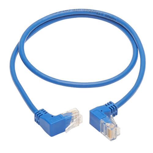 Eaton Tripp Lite Series Up/Down-Angle Cat6 Gigabit Molded Slim UTP Ethernet Kabel (RJ45 Up-Angle M zu RJ45 Down-Angle M)