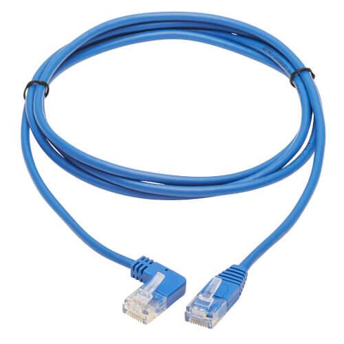 Eaton Tripp Lite Series Left-Angle Cat6 Gigabit Molded Slim UTP Ethernet Kabel (RJ45 Left-Angle M zu RJ45 M), Blue, 5 ft