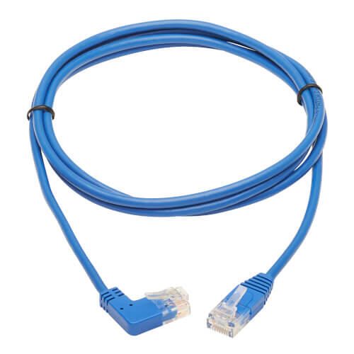 Eaton Tripp Lite Series Right-Angle Cat6 Gigabit Molded Slim UTP Ethernet Kabel (RJ45 Right-Angle M zu RJ45 M), Blue, 5