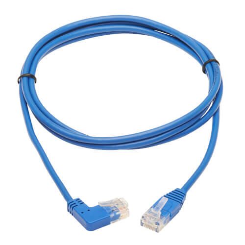Eaton Tripp Lite Series Right-Angle Cat6 Gigabit Molded Slim UTP Ethernet Kabel (RJ45 Right-Angle M zu RJ45 M), Blue, 7