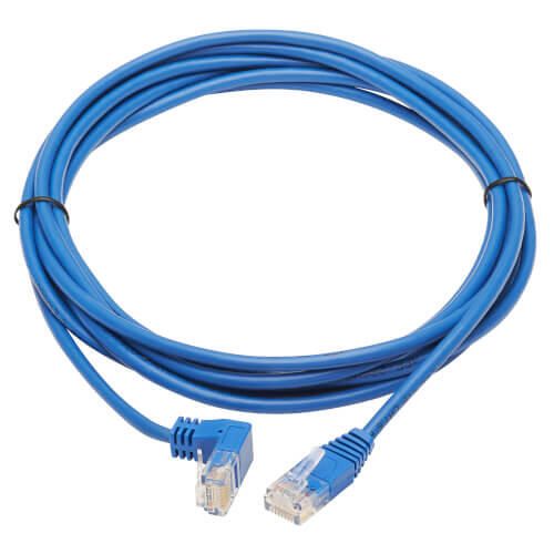 Eaton Tripp Lite Series Down-Angle Cat6 Gigabit Molded Slim UTP Ethernet Kabel (RJ45 Right-Angle Down M zu RJ45 M), Blue
