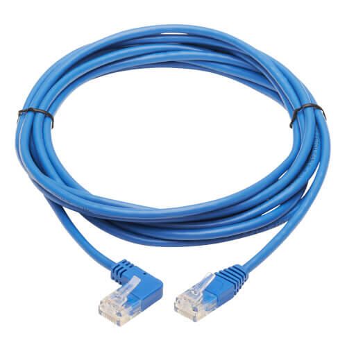 Eaton Tripp Lite Series Left-Angle Cat6 Gigabit Molded Slim UTP Ethernet Kabel (RJ45 Left-Angle M zu RJ45 M), Blue, 10 f