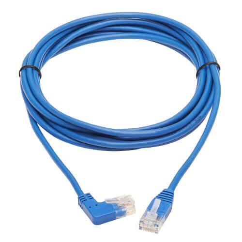 Eaton Tripp Lite Series Right-Angle Cat6 Gigabit Molded Slim UTP Ethernet Kabel (RJ45 Right-Angle M zu RJ45 M), Blue, 10