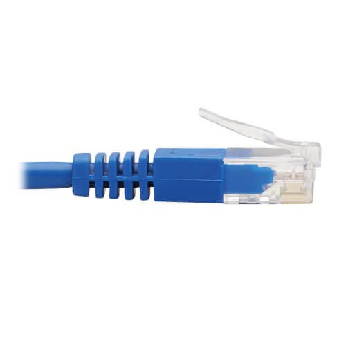 Eaton Tripp Lite Series Left-Angle Cat6 Gigabit Molded Slim UTP Ethernet Kabel (RJ45 Left-Angle M zu RJ45 M), Blue, 15 f