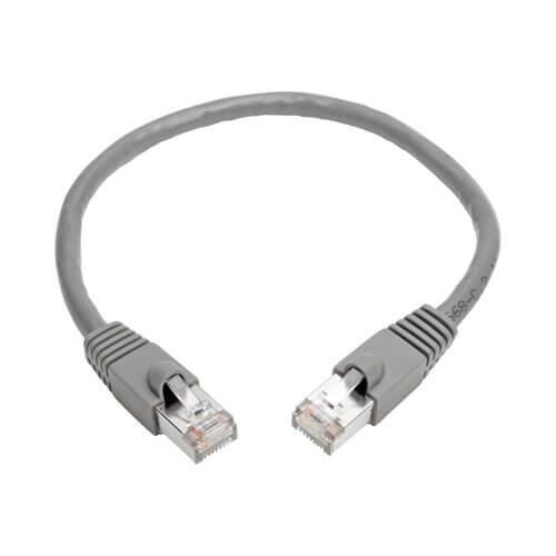 Eaton Tripp Lite Series Cat6a 10G Snagless Shielded STP Ethernet Kabel (RJ45 Stecker/Stecker), PoE, Gray, 1 ft. (0.31 m)