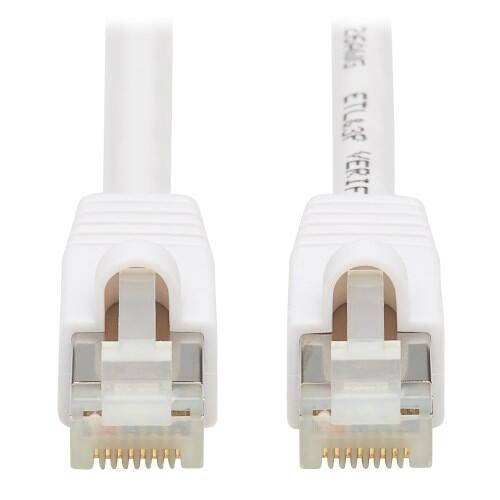 Eaton Tripp Lite Series Safe-IT Cat6a 10G Snagless Antibacterial S/FTP Ethernet Kabel (RJ45 Stecker/Stecker), PoE, White