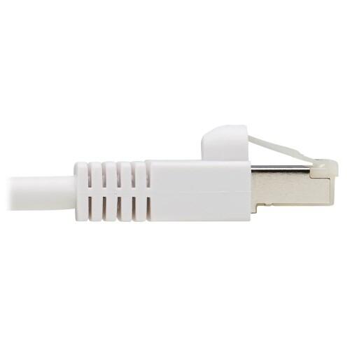 Eaton Tripp Lite Series Safe-IT Cat6a 10G Snagless Antibacterial S/FTP Ethernet Kabel (RJ45 Stecker/Stecker), PoE, White