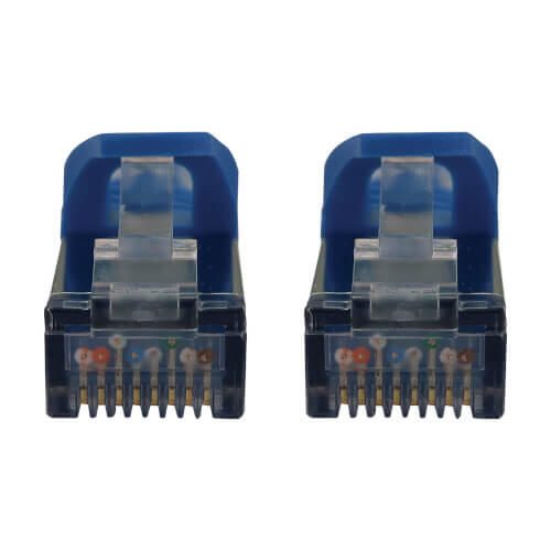 Eaton Tripp Lite Series Cat6a 10G Snagless Shielded Slim STP Ethernet Kabel (RJ45 Stecker/Stecker), PoE, Blue, 1 ft. (0.