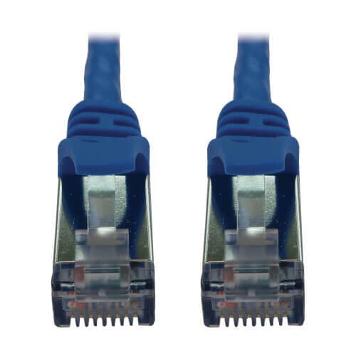 Eaton Tripp Lite Series Cat6a 10G Snagless Shielded Slim STP Ethernet Kabel (RJ45 Stecker/Stecker), PoE, Blue, 3 ft. (0.