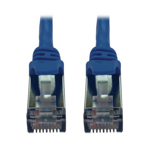Eaton Tripp Lite Series Cat6a 10G Snagless Shielded Slim STP Ethernet Kabel (RJ45 Stecker/Stecker), PoE, Blue, 7 ft. (2.