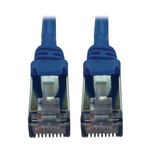 Eaton Tripp Lite Series Cat6a 10G Snagless Shielded Slim STP Ethernet Kabel (RJ45 Stecker/Stecker), PoE, Blue, 25 ft. (7