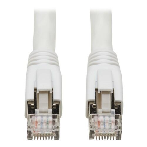 Eaton Tripp Lite Series Cat8 25G/40G-Certified Snagless Shielded S/FTP Ethernet Kabel (RJ45 Stecker/Stecker), PoE, White
