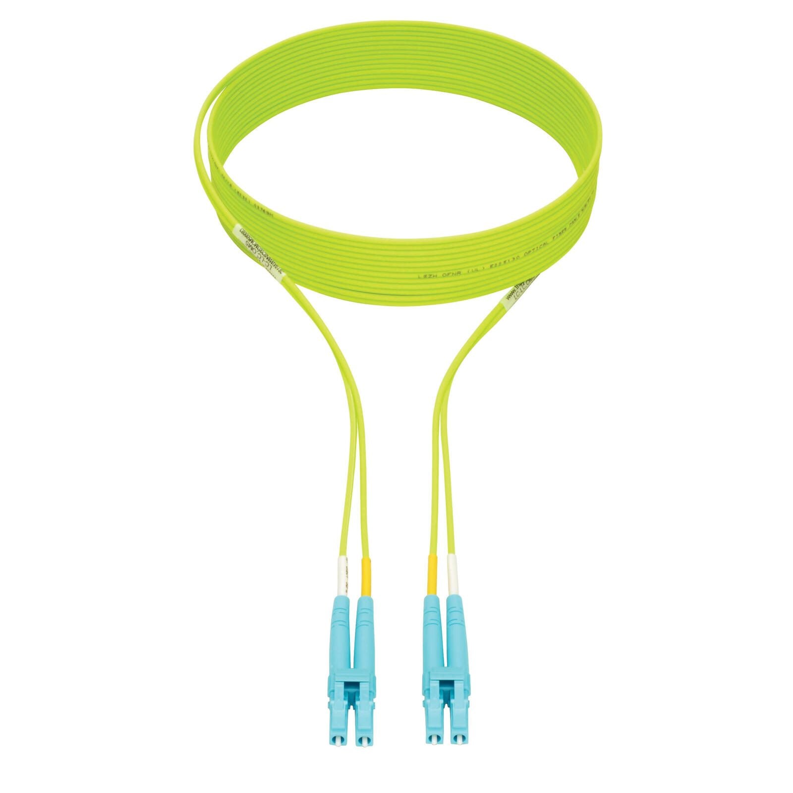 Eaton Tripp Lite Series 100G Duplex Multimode 50/125 OM5 LSZH Fiber Optic Kabel (LC/LC), Lime Green, 2 m