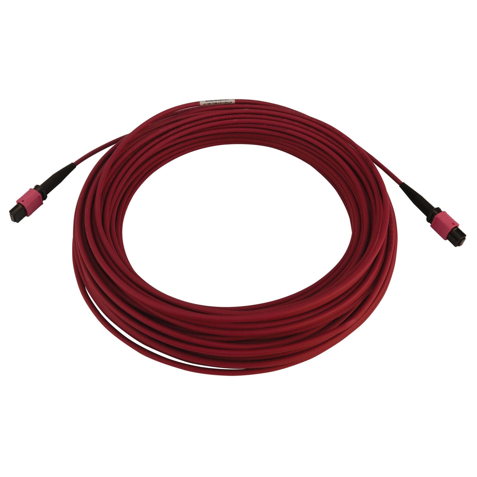 Eaton Tripp Lite Series 100G Multimode 50/125 OM4 Fiber Optic Kabel (12F MTP/MPO-PC F/F), LSZH, Magenta, 25 m (82 ft.)