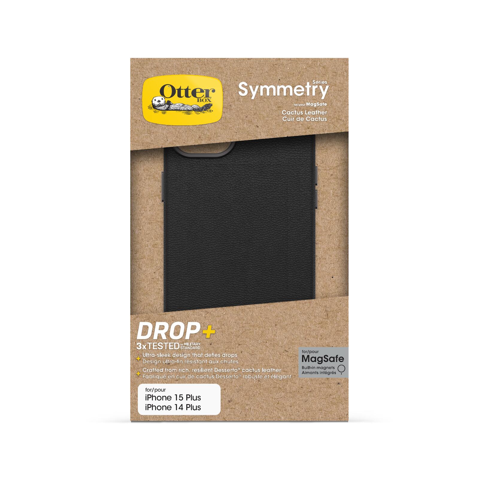 OtterBox Symmetry Cactus Leather Apple iPhone 15 Plus Noir Ash - black