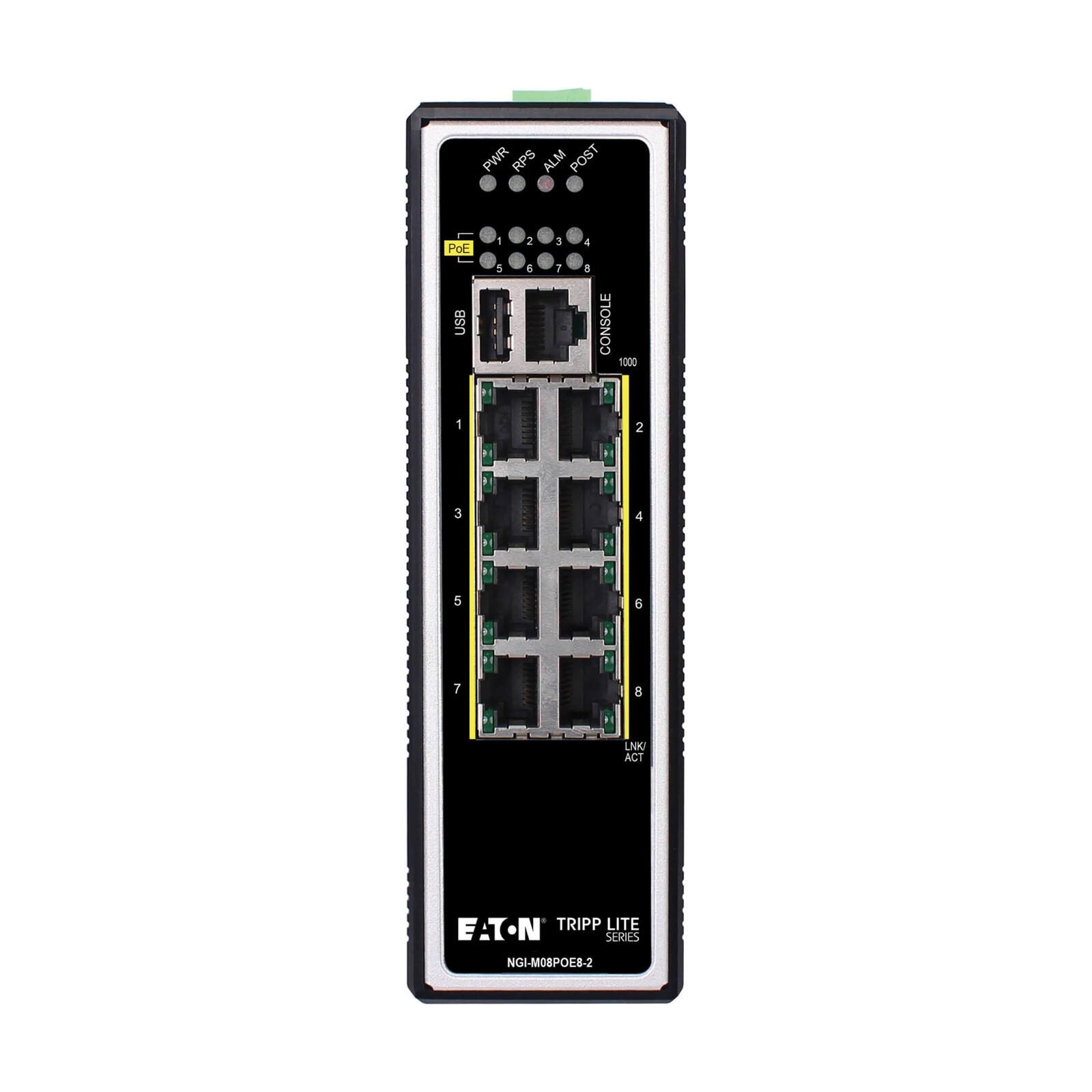 Eaton Tripp Lite Series 8-Port Managed Industrial Gigabit Ethernet Switch - Layer 2