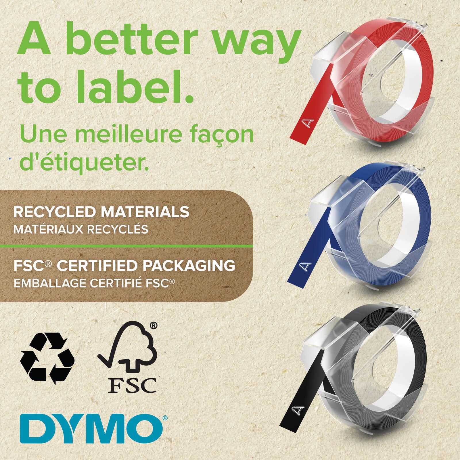 DYMO® Original Prägeband für OMEGA und JUNIOR, Plastik - glänzend blau