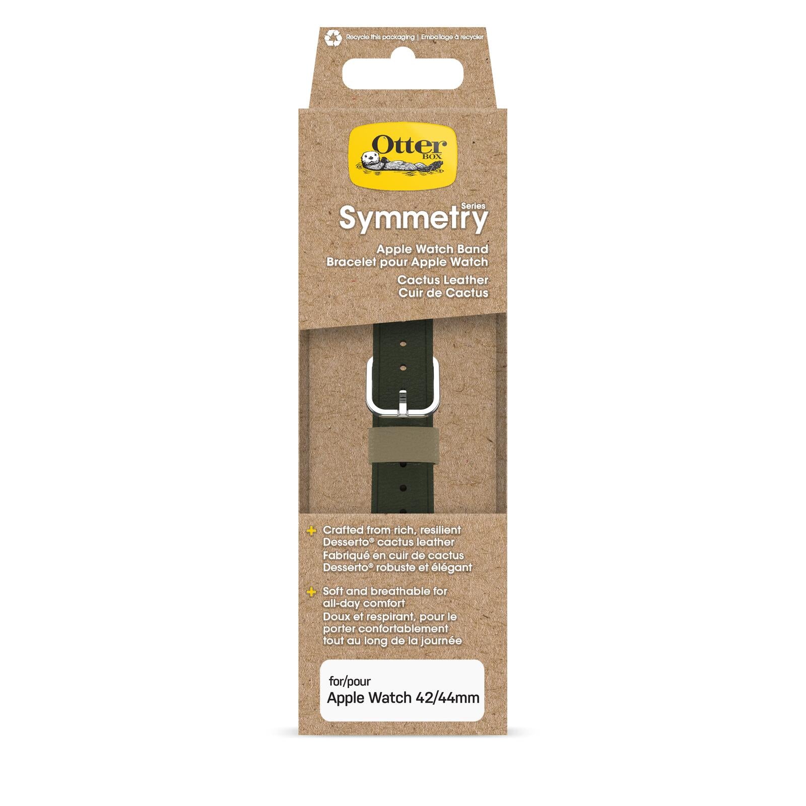 OtterBox Symmetry Cactus Leather Watch Band for Apple Watch 45/44/42mm Cactus Groove - green