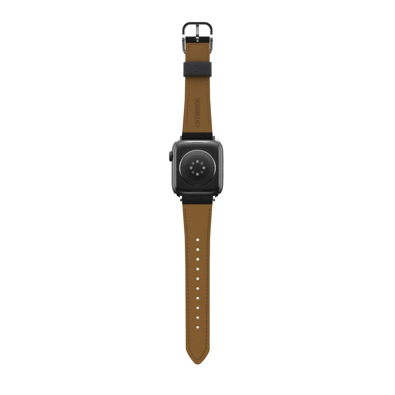 OtterBox Symmetry Cactus Leather Watch Band for Apple Watch 45/44/42mm Noir Ash - black