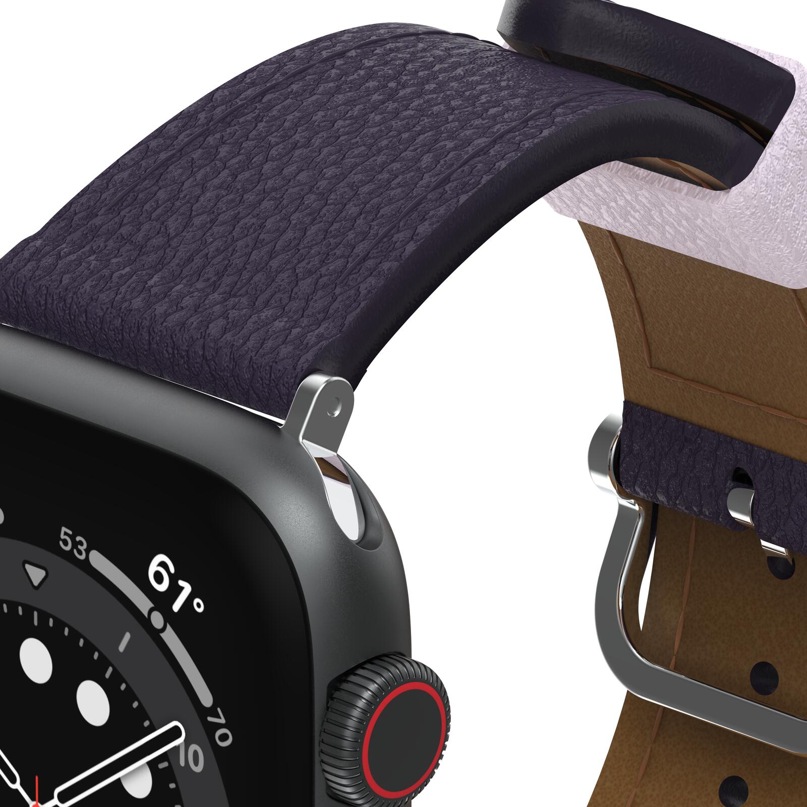 OtterBox Symmetry Cactus Leather Watch Band for Apple Watch 45/44/42mm Plum Luxe - purple