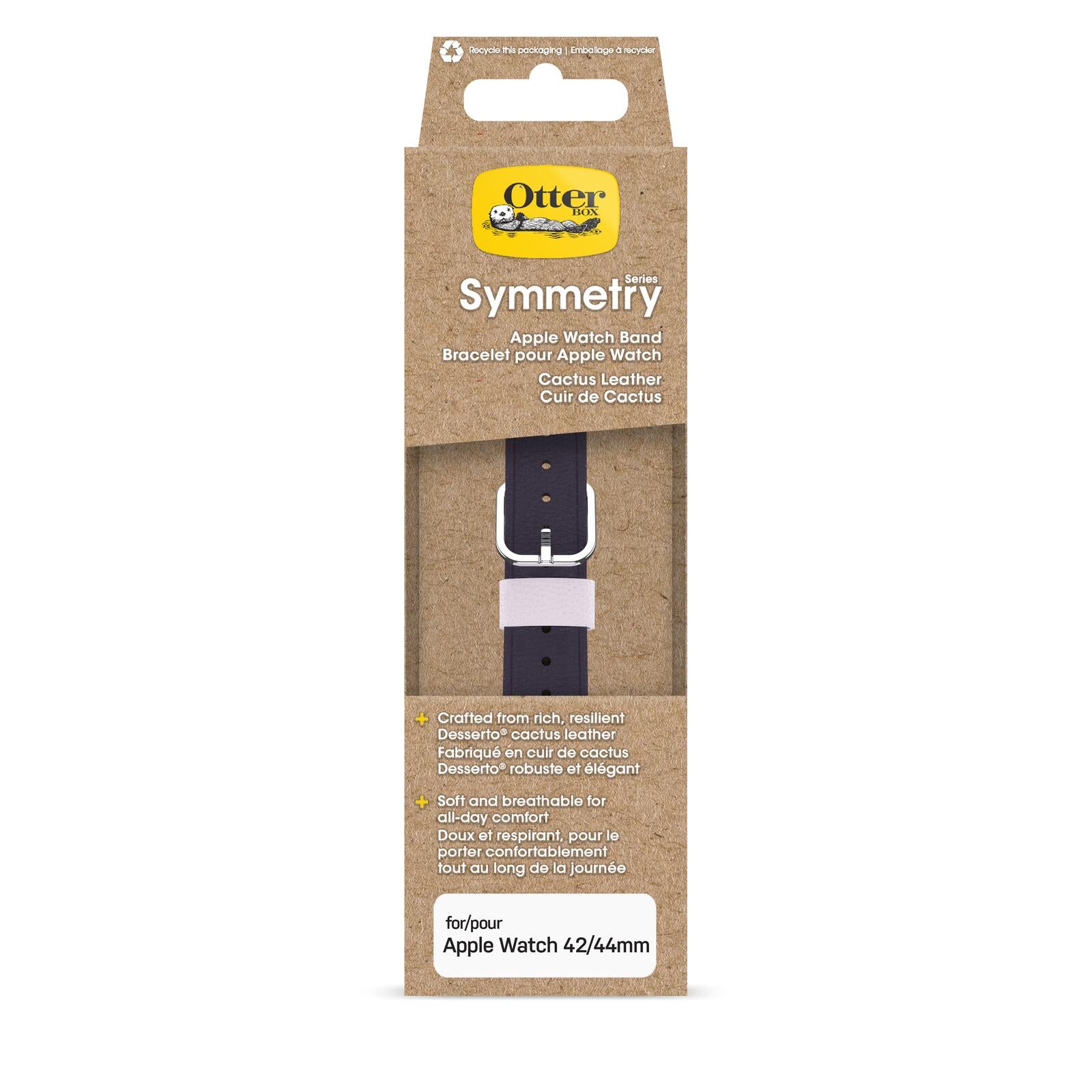 OtterBox Symmetry Cactus Leather Watch Band for Apple Watch 45/44/42mm Plum Luxe - purple