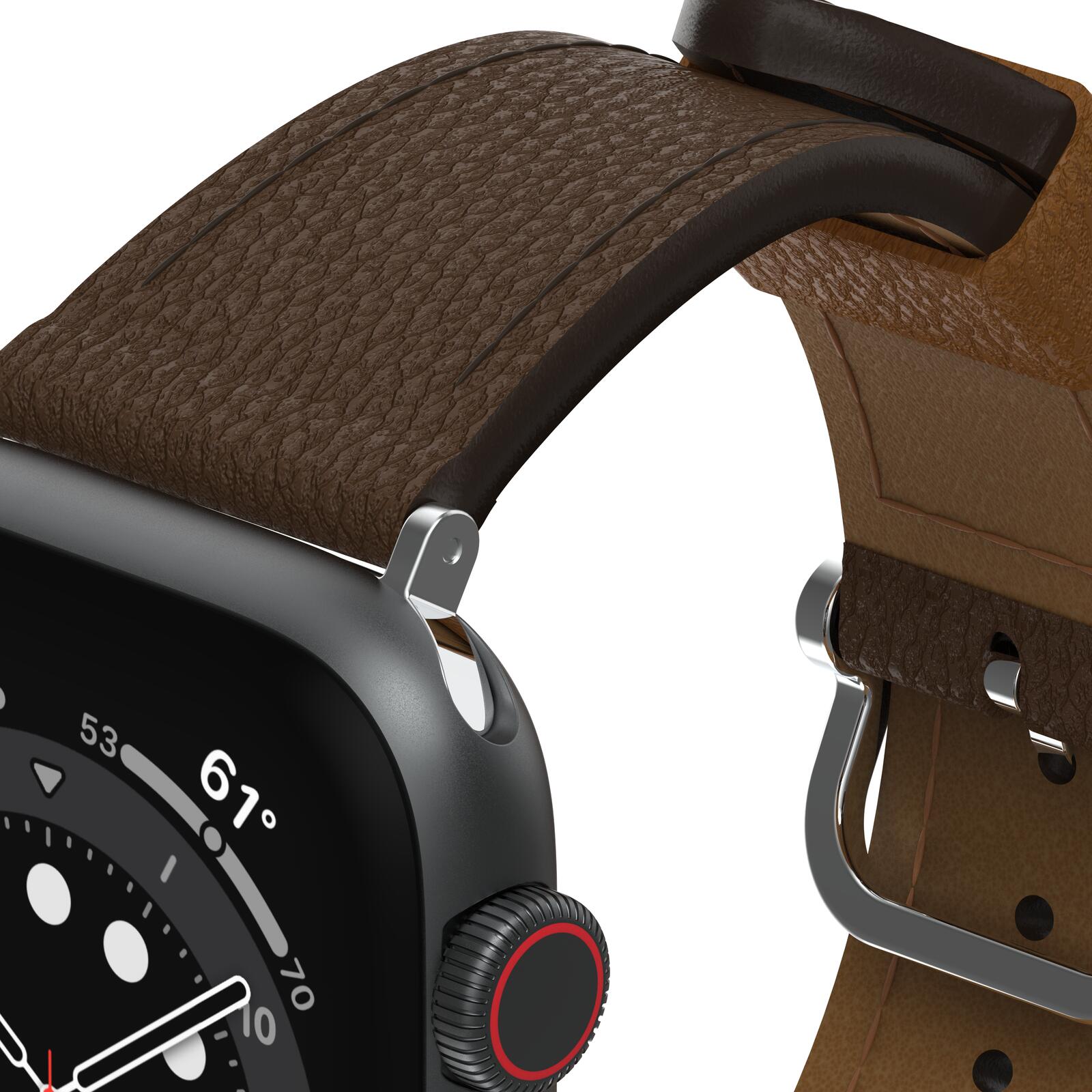 OtterBox Symmetry Cactus Leather Watch Band for Apple Watch 45/44/42mm Rich Adobe - brown