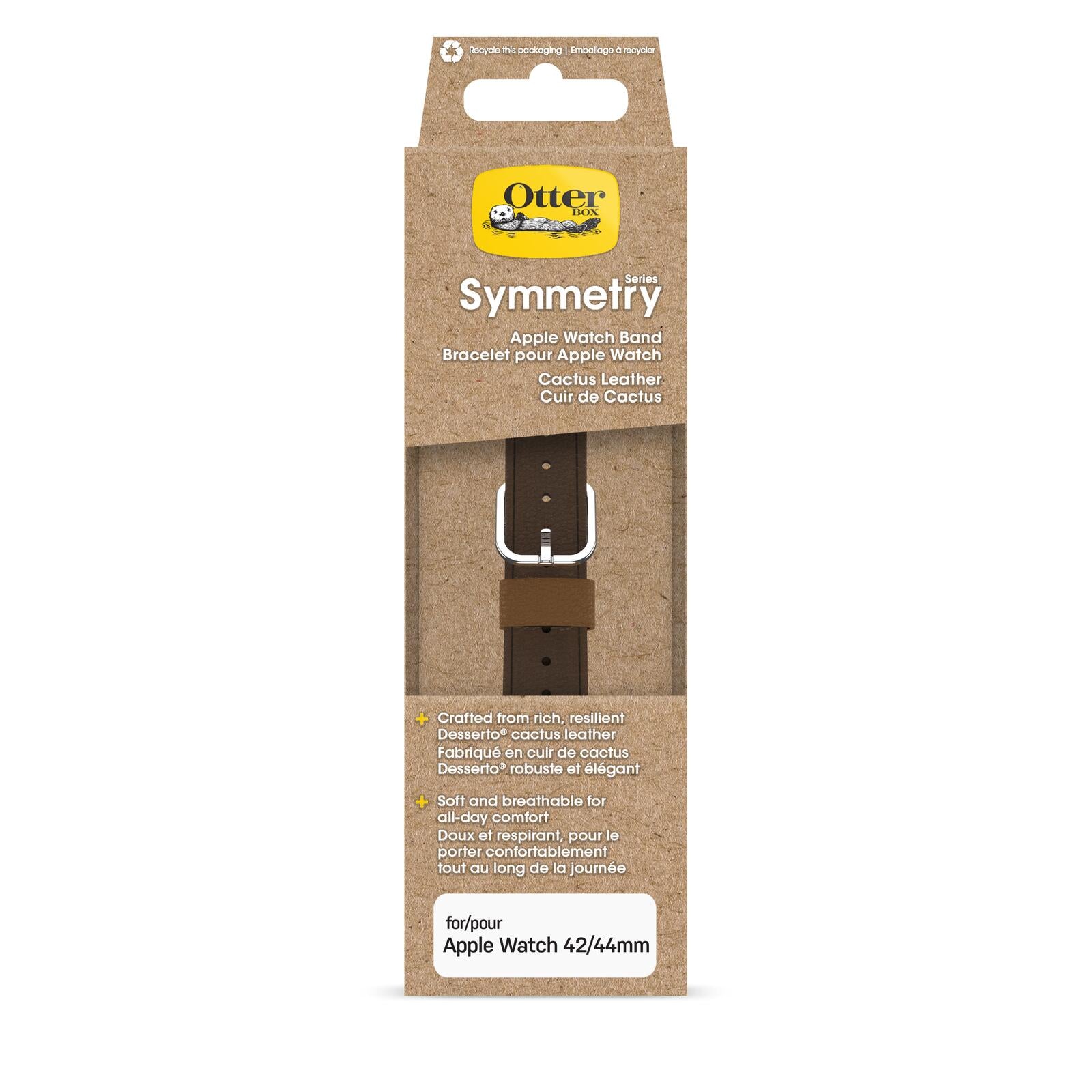 OtterBox Symmetry Cactus Leather Watch Band for Apple Watch 45/44/42mm Rich Adobe - brown