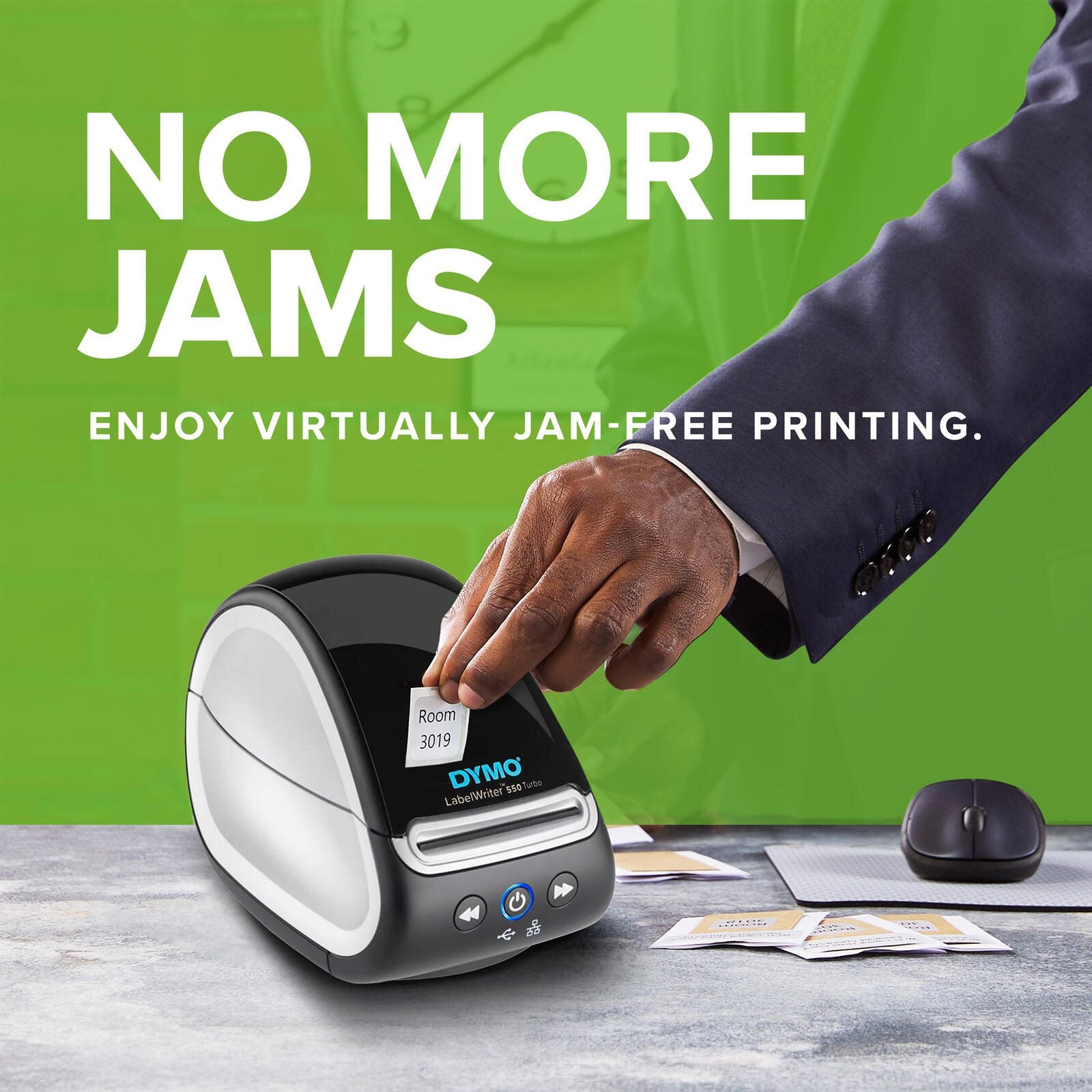 DYMO® LabelWriter™ 550 turbo, Etikettendrucker für bis zu 90 Etiketten/Minute, USB & Ethernet, 300 dpi. Thermodirekt, fü