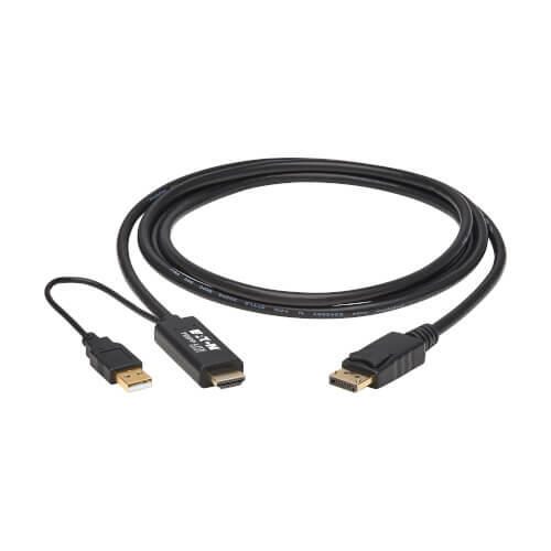 Eaton Tripp Lite Series HDMI zu DisplayPort Active Adapterkabel (Stecker/Stecker) - 4K, USB Power, Schwarz, 2 m (6.6 ft.