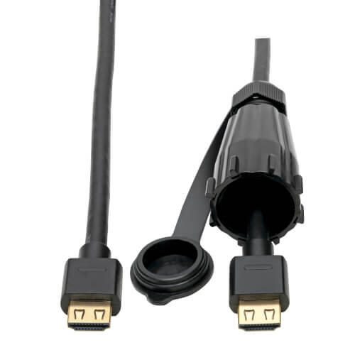 Eaton Tripp Lite Series High-Speed HDMI Kabel (Stecker/Stecker) - 4K 60 Hz, HDR, Industrial, IP68, Hooded Verbinder, Sch