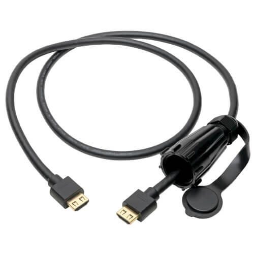 Eaton Tripp Lite Series High-Speed HDMI Kabel (Stecker/Stecker) - 4K 60 Hz, HDR, Industrial, IP68, Hooded Verbinder, Sch