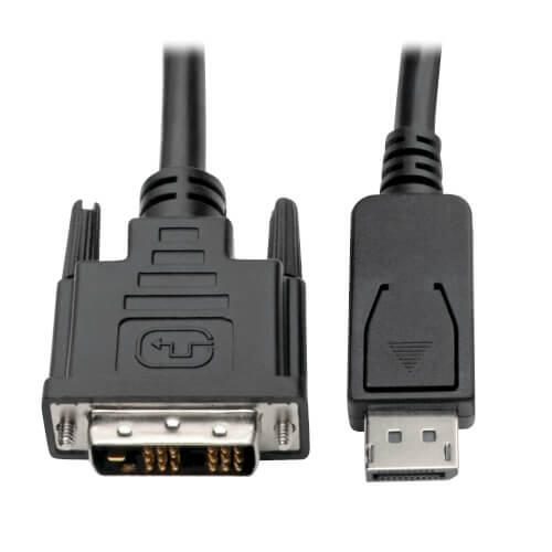 Eaton Tripp Lite Series DisplayPort zu DVI Adapterkabel (DP mit Verriegelungen auf DVI-D Single Link Stecker/Stecker), 3