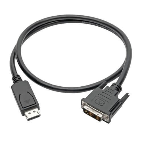 Eaton Tripp Lite Series DisplayPort zu DVI Adapterkabel (DP mit Verriegelungen auf DVI-D Single Link Stecker/Stecker), 3