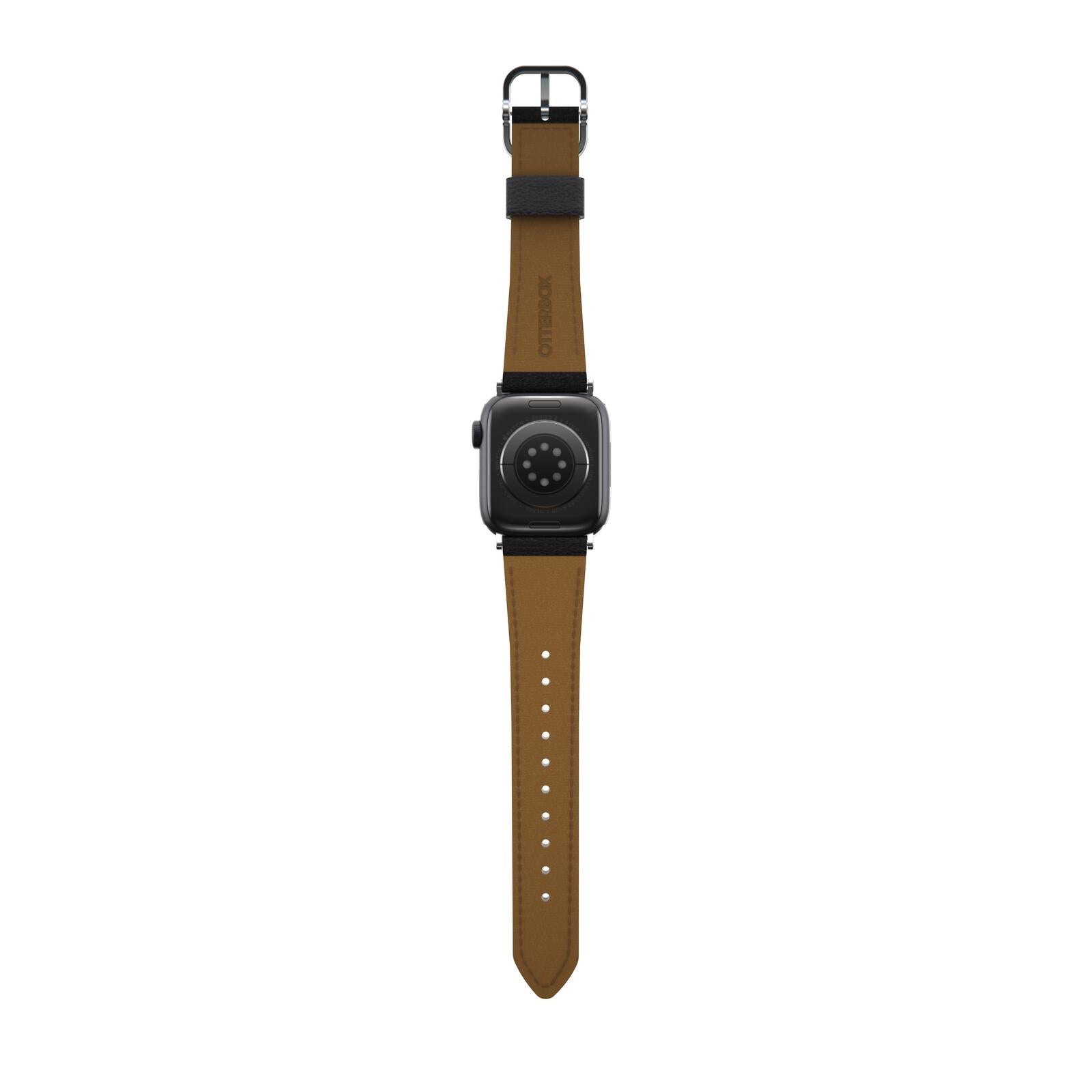 OtterBox Symmetry Cactus Leather Watch Band for Apple Watch 41/40/38mm Noir Ash - black