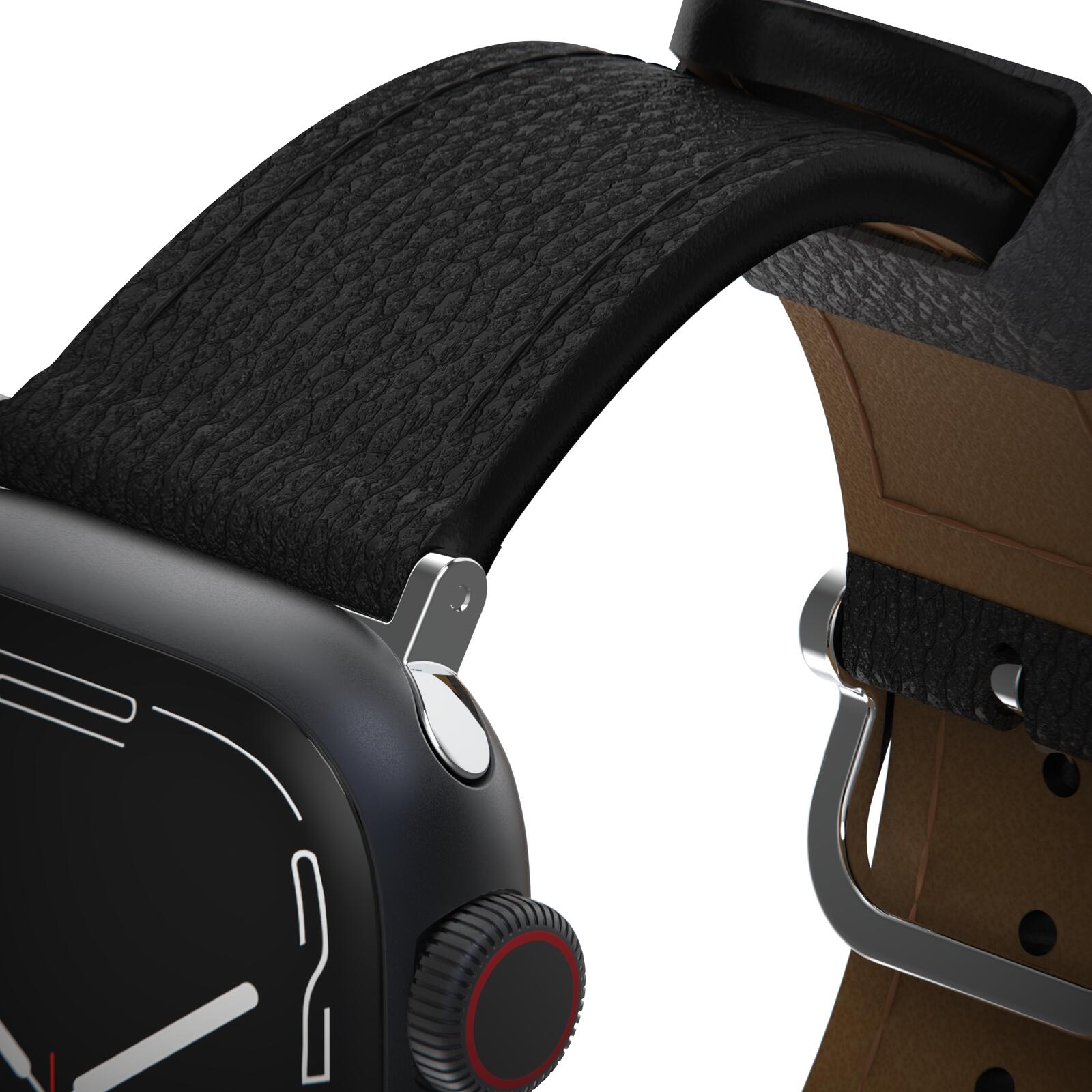 OtterBox Symmetry Cactus Leather Watch Band for Apple Watch 41/40/38mm Noir Ash - black
