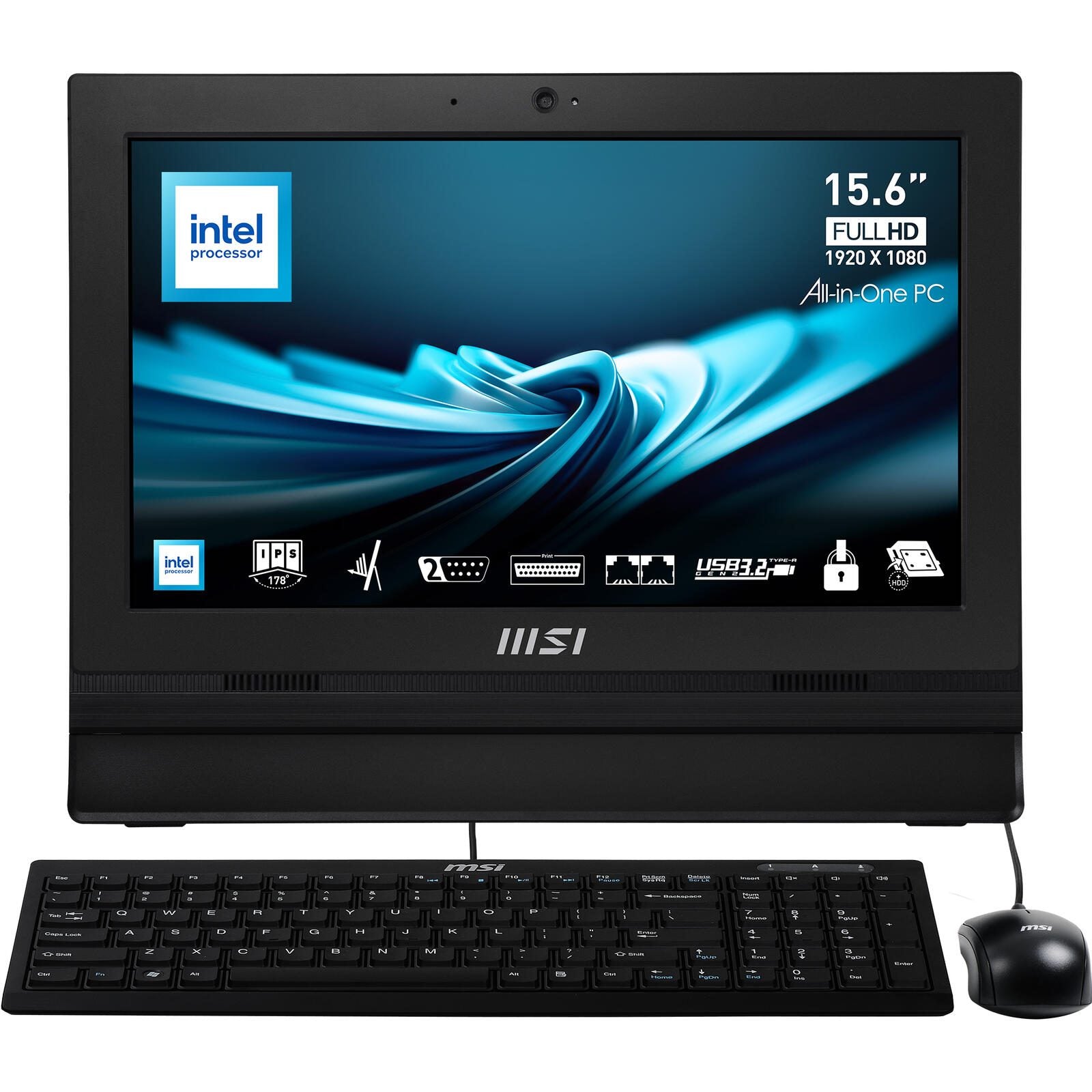 MSI PRO AP162T ADL-019DE All-in-One-PC 40 cm (15,6') Schwarz