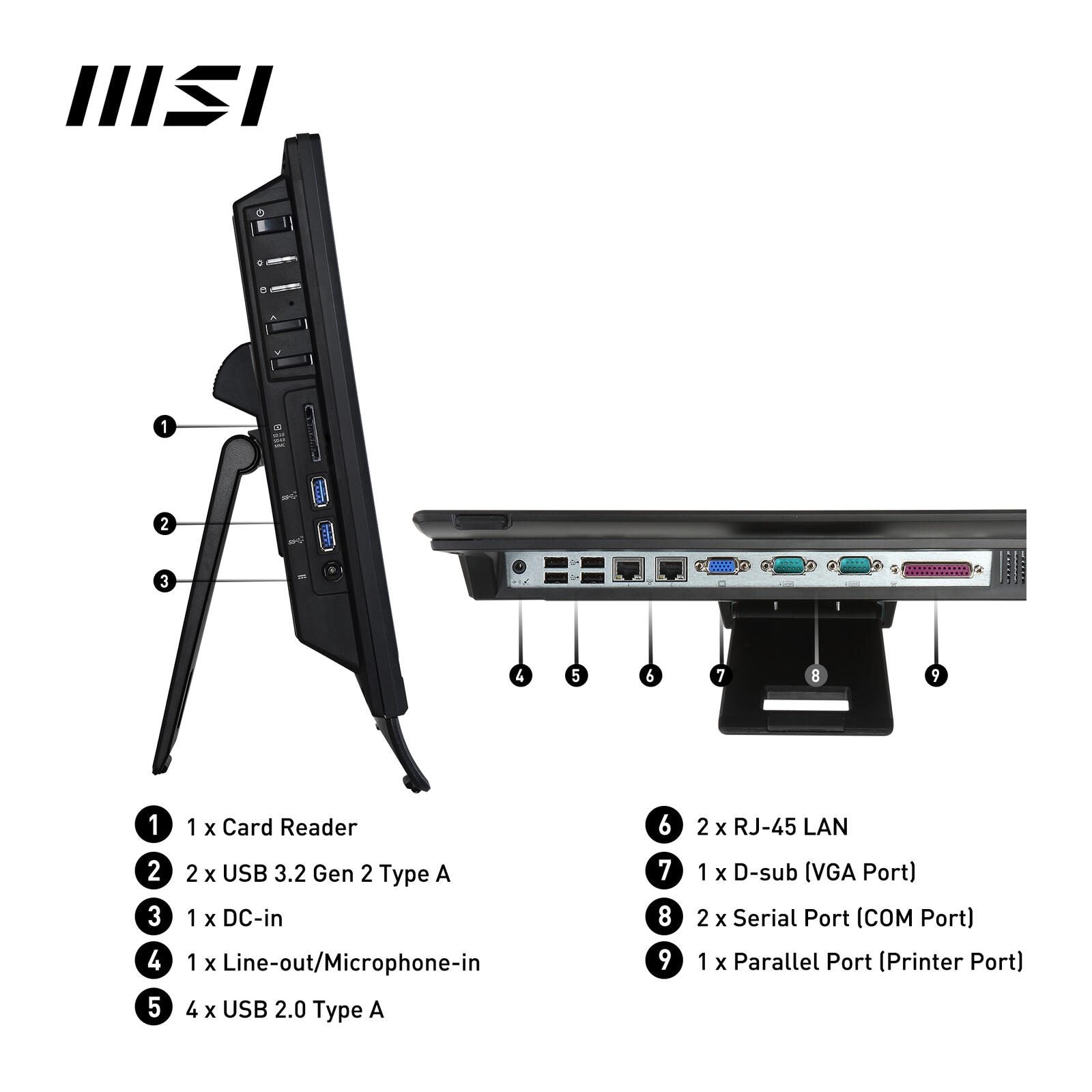 MSI PRO AP162T ADL-018XDE All-in-One-PC 40 cm (15,6') Schwarz