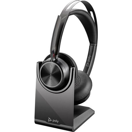 Poly Voyager Focus 2 UC Headset + USB-A an USB-C-Kabel + Ladestation