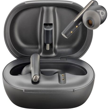 Poly Voyager Free 60+ UC Carbon schwarz Earbuds +BT700 USB-C Adapter +Touchscreen-Ladeetui