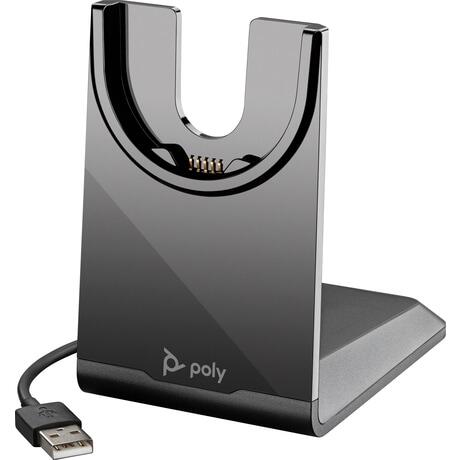 Poly Voyager Focus 2 UC Headset + USB-A an USB-C-Kabel + Ladestation