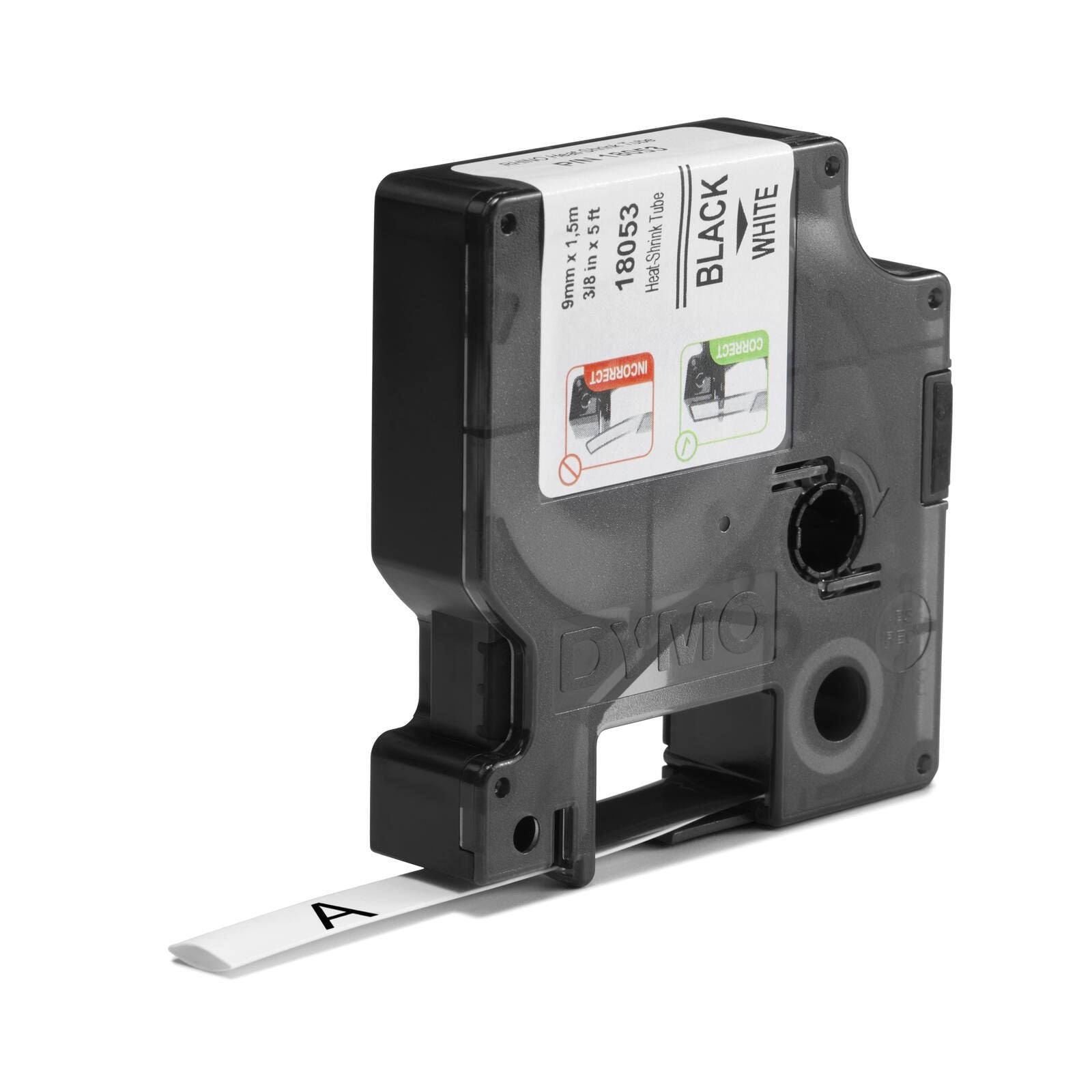 DYMO® Original IND-Heißschrumpfschlauch für Rhino, Polyolefin - schwarz auf weiss