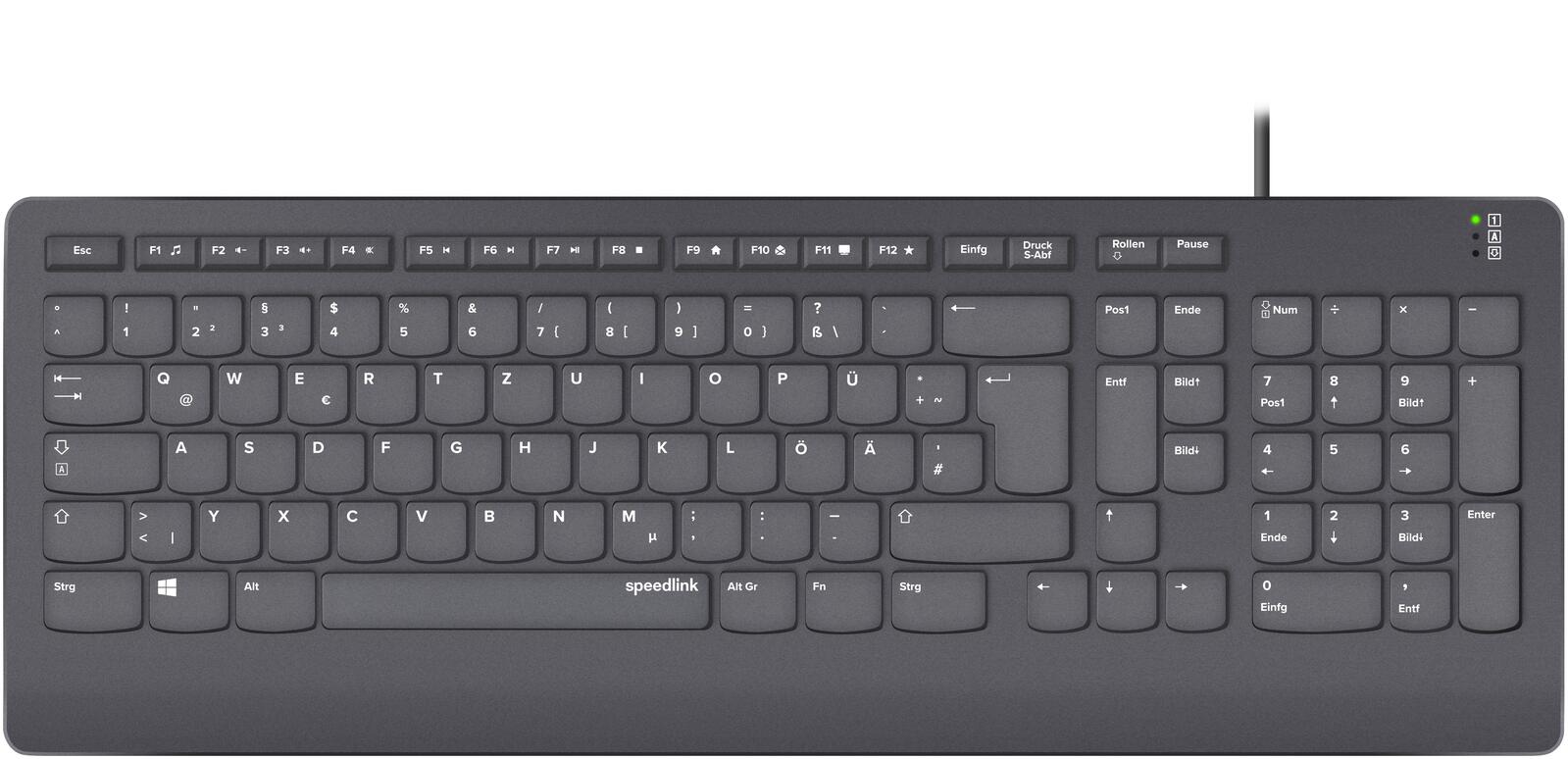 Speedlink HI-GENIC Antibacterial Tastatur, schwarz - DE Layout