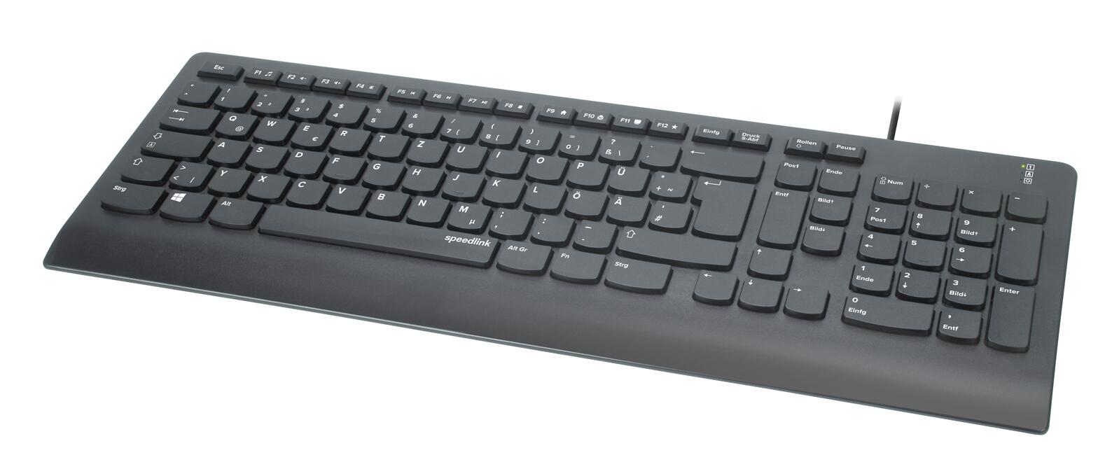 Speedlink HI-GENIC Antibacterial Tastatur, schwarz - DE Layout