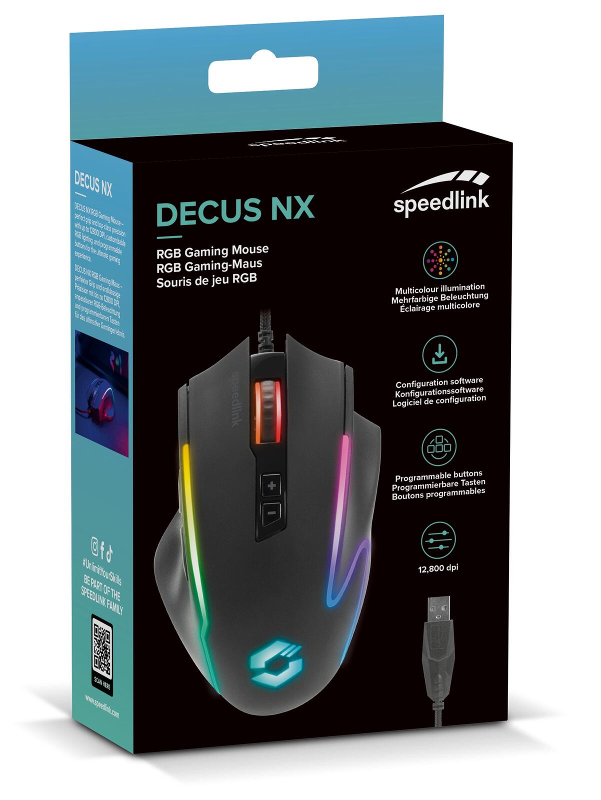 Speedlink DECUS NX RGB Gaming Maus, schwarz