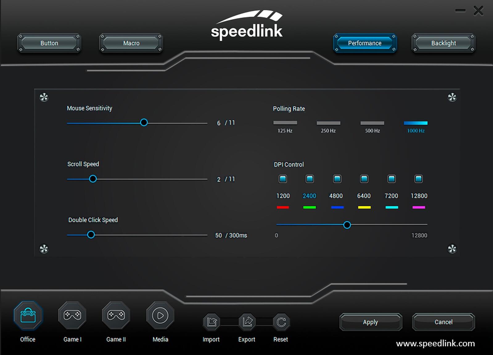 Speedlink DECUS NX RGB Gaming Maus, schwarz