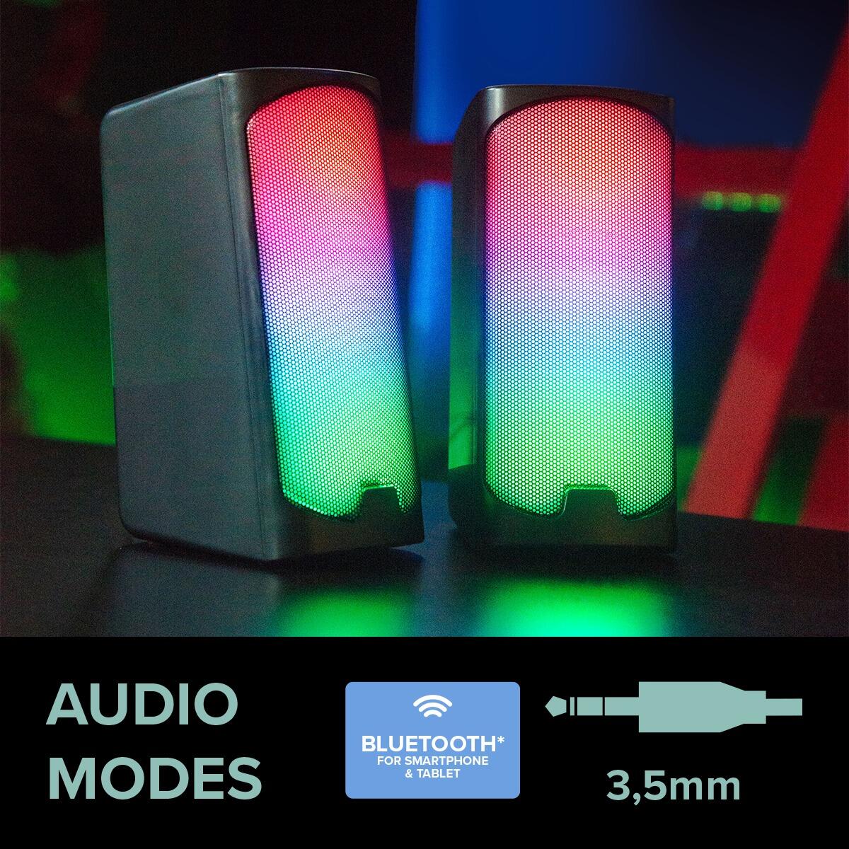 Speedlink TONOS RGB Gaming Stereo Lautsprecher, schwarz